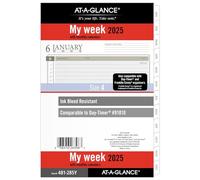 AT-A-GLANCE 2025 Planner Refill, Weekly & Monthly, 5-1/2" x 8-1/2", Desk Size, Loose-Leaf (481-285Y-25)