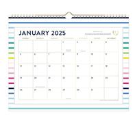 AT-A-GLANCE 2025 Wall Calendar, Simplified by Emily Ley, Monthly, 15" x 12", Medium, Happy Stripe (EL16-707-25)