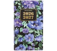 AT-A-GLANCE 2026-2027 Planner, 2 Year Monthly Planner, 3.5" x 6", Pocket Size, BADGE, Floral (1753F-021-26)