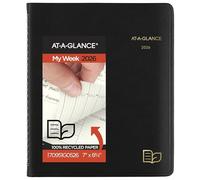 AT-A-GLANCE 2026 Appointment Book Planner, Weekly & Monthly, 7" x 8.75", Medium, Quarter-Hourly, Recycled, Black (70951G0526)