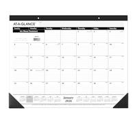 AT-A-GLANCE 2026 Desk Calendar, Monthly, Desk Pad, 21-3/4" x 17", Large, Ruled Blocks (SK240026), White