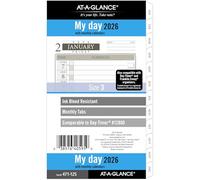 AT-A-GLANCE 2026 Planner, Daily & Monthly, 3-3/4" x 6-3/4", Portable Size 3, One Page Per Day Refill, Loose-Leaf (471-125-26)