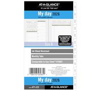 AT-A-GLANCE 2026 Planner, Daily & Monthly, 3.75" x 6.75", Portable Size 3, Two Page Per Day Refill, Loose-Leaf (471-225-26)
