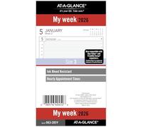 AT-A-GLANCE 2026 Planner Refill, Weekly, 3-3/4" x 6-3/4", Portable Size 3 Loose-Leaf (063-285Y-26)