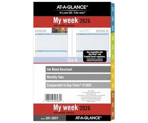 AT-A-GLANCE 2026 Planner Refill, Weekly & Monthly, 5.5" x 8.5", Desk Size 4, Loose-Leaf, Zenscapes (281-285Y-26)