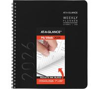 AT-A-GLANCE 2026 Planner, Weekly & Monthly, 7" x 8.75", Medium, Contemporary Lite, Black (7054XL0526)