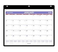 AT-A-GLANCE 2026 Wall & Desk Calendar, 11" x 8", Small, Clear Cover and Vinyl Holder (SK80026)