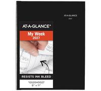 AT-A-GLANCE 2027 Appointment Book Planner, Weekly, 8" x 11", Quarter-Hourly, Hardcover, DayMinder, Black (G520H0027)
