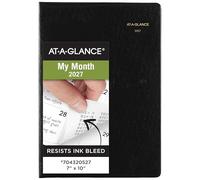 AT-A-GLANCE 2027 Planner, Monthly, 13-Month Jan-Jan, 7" x 10", Unruled Daily Blocks, Embossed Cover, Black (704320527)