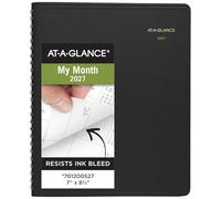 AT-A-GLANCE 2027 Planner, Monthly, 7" x 8.75", Unruled Daily Blocks, Black (701200527)