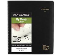AT-A-GLANCE 2027 Planner, Monthly, 9" x 11", Tabbed, Unruled Daily Blocks, Recycled Black (70260G0527)