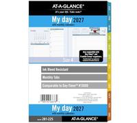 AT-A-GLANCE 2027 Planner Refill Daily & Monthly, 5.5" x 8.5", Desk Size 4, Two Page Per Day Refill, 7-Ring Loose-Leaf, Zenscapes (281-225-27)