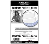 AT-A-GLANCE Day Runner Telephone and Address Pages, Refill, Loose-Leaf, Undated, for Planner, 5-1/2" x 8-1/2", Size 4, 32 Sheets/Pack (011-230)