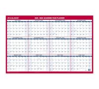 AT-A-GLANCE Erasable Calendar 2025-2026, Dry Erase Wall Planner, 36" x 24", Large, Academic & Regular Year, Double Sided, Horizontal (PM200S28)