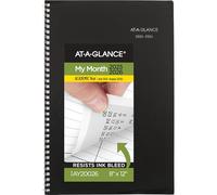 AT-A-GLANCE Planner 2025-2026 Academic, Monthly, 8" x 12", Large, Flexible Cover, DayMinder, Black (AY200)