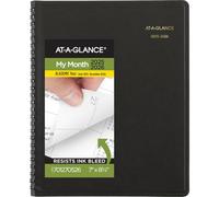 AT-A-GLANCE Planner 2025-2026 Academic, Monthly Appointment Book, 7" x 8-3/4", Medium, Flexible Cover, Black (7012705)