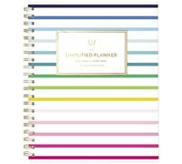 AT-A-GLANCE Planner 2025-2026 Academic, Simplified by Emily Ley, Weekly & Monthly, 8-1/2" x 11", Large, Monthly Tabs, Flexible Cover, Happy Stripe (EL37-905A)