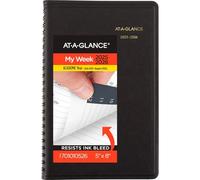 AT-A-GLANCE Planner 2025-2026 Academic, Weekly, 5" x 8", Small, Flexible Cover, Black (7010105)