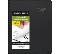AT-A-GLANCE Planner 2026-2027 Monthly Academic 18-Month July-December Calendar Notebook, 9" x 11", Black (7007405)