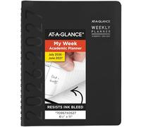 AT-A-GLANCE Planner 2026-2027 Weekly & Monthly Academic 12-Month July-June Half-Hourly Appointment Book, 8-1/4" x 11", Contemporary, Black (70957X05)