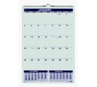 At-A-Glance PM628 Three-Months-per-Page Wall Calendar Ruled Daily Blocks 15-1/2 x 22-3/4