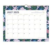 AT-A-GLANCE Wall Calendar 2025-2026 Academic, Simplified by Emily Ley, Monthly, 15" x 12", Medium, Unruled Daily Blocks, Petite Floral (EL38-707A)