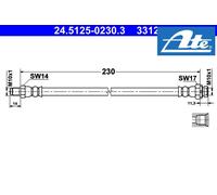 Flexible brake hose 24.5125-0230.3 ATE for BMW 1 Sports Hatch 3 Touring 3 X1 1