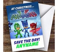 at Christmas Pj Masks Save The Day Personalised Children's Christmas Card | Christmas Card | Children's Christmas Card | Christmas Card for Kids