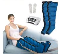 At-Home 6-Cavity Pressotherapy System, Compression Boots for Lipedema Management, Leg Pain Relief & Circulation Enhancement, Professional Lymphatic Drainage Device,Blue,2Legs