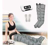 At-Home 6-Cavity Pressotherapy System, Compression Boots for Lipedema Management, Leg Pain Relief & Circulation Enhancement, Professional Lymphatic Drainage Device,Grey,2Legs