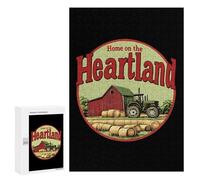 At Home in The Heartland Vertical Wooden Jigsaw Puzzles for Adults Challenge Intelligent Puzzle Letter on Back Picture Home Decor