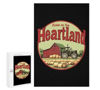 At Home in The Heartland Vertical Wooden Jigsaw Puzzles for Adults Challenge Intelligent Puzzle Letter on Back Picture Home Decor