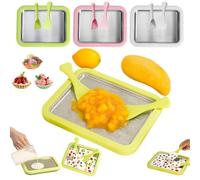 At-Home Rolled Ice Cream Maker Kit,At-Home Rolled Ice Cream Machine with Instant Freeze Tray & 2 Scrapers,DIY Homemade R-olled I-ce C-ream Tray,Yogurt,Sorbet,Fun Family Dessert Activities