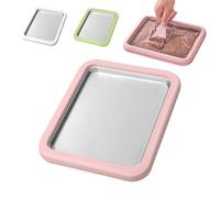 At-Home Rolled Ice Cream Maker Kit, DIY Homemade Rolled Ice Cream Maker, Portable Roll Ice-Cream Maker Machine for Fun Family Activity, DIY Stainless Steel Freeze Yogurt Board Machine (Pink)