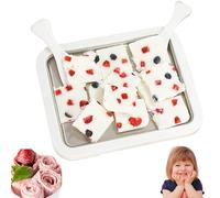 At-Home Rolled Ice Cream Maker Kit, Instant Freeze Plate with 2 Scrapers, DIY Freeze Dessert Board, Homemade DIY Mini Rolled Ice Cream Tray Plate for Fun Family Activities (White,Large)