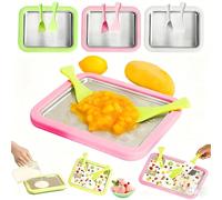 At Home Rolled Ice Cream Maker Kit,Large Instant Ice Cream Roll Maker with 2 Spatulas,Portable Rolled Instant Freeze Plate,Homemade DIY Frozen Yogurt Ma-ker Machine for Kids Family Fun Activities