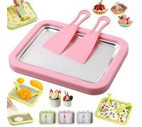 At-Home Rolled Ice Cream Maker Kit,Portable Instant Rolled Icecream Tray with 2 Scrapers,At-Home Instant Freeze Plate,DIY Freeze Yogurt Board Machine,Ice Cream Roll Maker Tray for Yogurt Sorbet