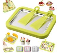 At-Home Rolled Ice Cream Maker Kit,Portable Instant Rolled Icecream Tray with 2 Scrapers,At-Home Instant Freeze Plate,DIY Freeze Yogurt Board Machine,Ice Cream Roll Maker Tray for Yogurt Sorbet