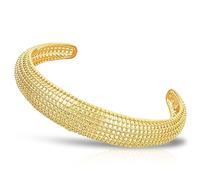 AT Jewellery - 9ct Yellow Gold Filled Kid's Baby's Filigree Bright Cuff Style Bracelet Bangle