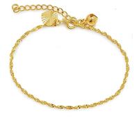 AT Jewellery - 9ct Yellow Gold Filled Ladies Light Dainty Twist Adjustable Bracelet