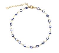 AT Jewellery - Blue Evil Eye | Gold Ankle Chain Anklet