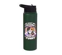 at Least My Trauma Made Me Funny Cat Stainless Steel Insulated Water Bottle