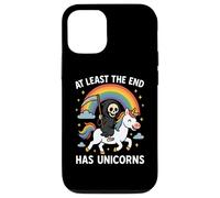 At Least The End Has Unicorns Grim Reaper Funny Rainbow Case for iPhone 12/12 Pro