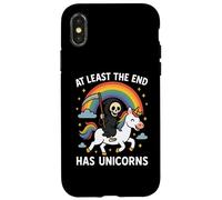 At Least The End Has Unicorns Grim Reaper Funny Rainbow Case for iPhone X/XS