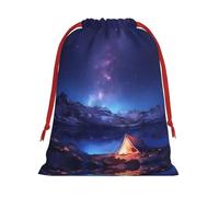 At Night By The Lake Drawstring Gift Bag â€“ Premium Polyester Holiday & Party Favor Bag With Full-Print Design, Perfect For Christmas, Halloween, And Promotions