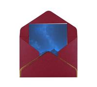 At Night By The Lake Elegant Greeting Card - Premium Pearl Paper Foldable Card With Gold Trim, Blank Inside For Personal Message - Perfect For Christmas, Birthday, Wedding & Valentine’s Day