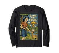 At One With Nature Retro Atomic Bomb Comic Art Long Sleeve T-Shirt