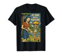At One With Nature Retro Atomic Bomb Comic Art T-Shirt