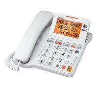AT&T CL4940 Corded Standard Phone with Answering System and Backlit Display, White
