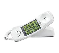 AT&T TRIMLINE 213 Corded Home Phone with Extra Big Buttons & Visual Ringer. No AC Power Required, Improved Easy-Wall-Mount, Lighted Keypad, 10 Speed Dial Keys, Volume Control, Senior Friendly. White